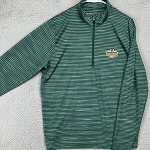 Green Bay Packers Shareholder Mens Pullover Shirt Large Green Pinstripes Antigua